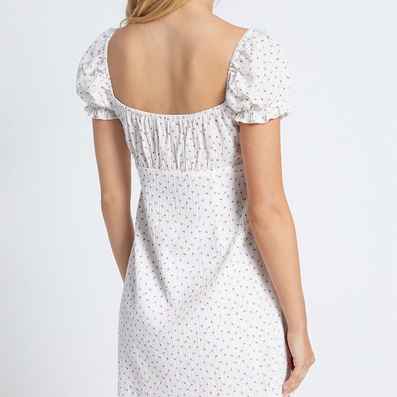 NWT PacSun LA Hearts White Floral Puff Sleeve Mini Dress Size XS - Picture 2 of 6